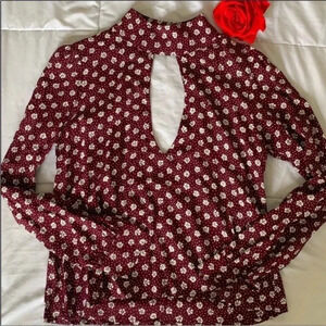 Anthro Flynn Skye choker floral blouse